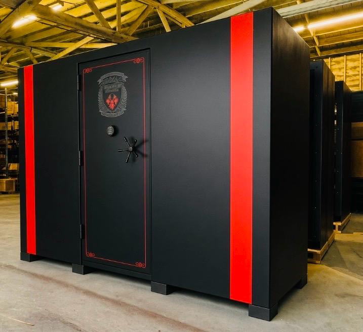 7’ x 8’ x 8’ — Black with Red Stripes